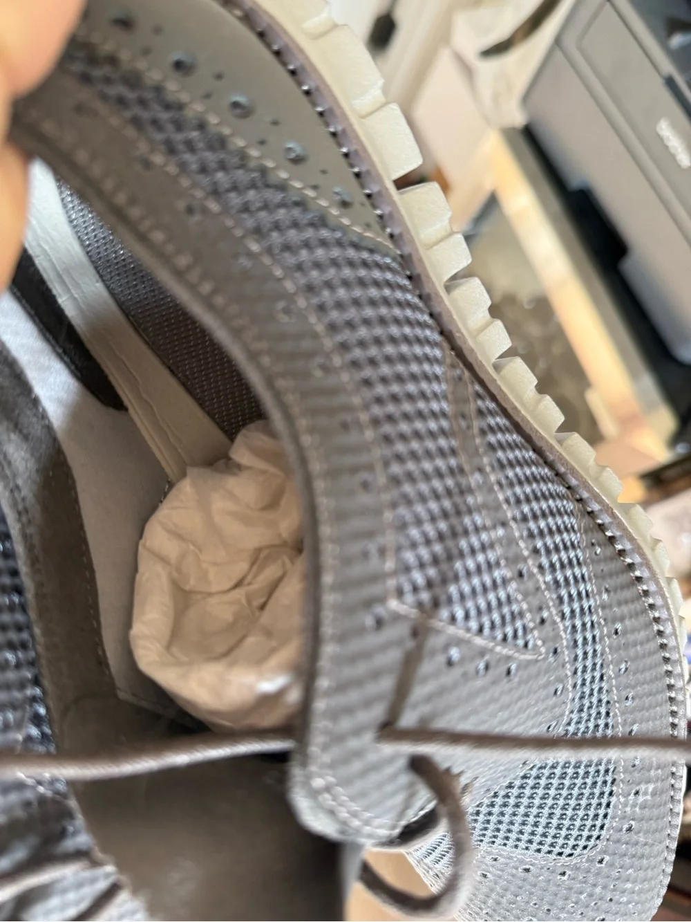 Cole Haan Grey Mesh Wingtip Oxfords